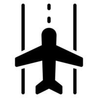 Landebahn-Glyphe-Symbol vektor