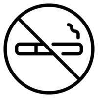 förbjuden rökning linje ikon vektor