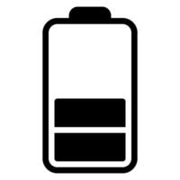 Hälfte Batterie Glyphe Symbol vektor