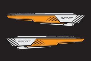 wickeln Design zum Auto Vektoren. Sport Streifen, Auto Aufkleber schwarz Farbe. Rennen Abziehbilder zum stimmen. vektor