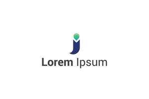 brev j kreativ grön plats modern logotyp vektor