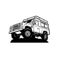 Offroad Fahrzeug Vektor Kunst Illustration isoliert. Überland Fahrzeug Silhouette Vektor