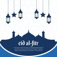 eid al fitr hälsning kort med islamic dekoration vektor