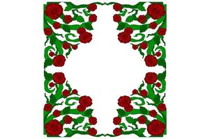 Flora und Rose Ornament Rahmen Rand Vektor zum Dekoration Design