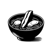 Ramen spaghetti. vektor illustration för maskot logotyp eller stickerasian japansk traditionell mat kök. klämma konst, meny, affisch, skriva ut, baner