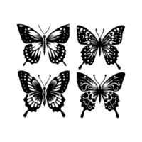 Schmetterling Silhouette Symbol. Vektor Illustrationen.