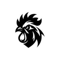kyckling tupp maskot logotyp silhuett version vektor