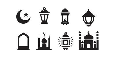 Embleme zum islamisch heilig Urlaub Ramadan. Ramadan kareem Kalligraphie. Ramadan Traditionen. Ramadan Gruß. Beste Abzeichen einstellen zum Ihre Design. einfach zum bearbeiten und verwenden. vektor