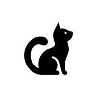 vektorisolierte katzensilhouette, logo, druck, dekorativer aufkleber vektor