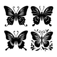 Schmetterling Silhouette Symbol. Vektor Illustrationen.