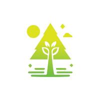 Baum Symbol Konzept von ein stilisiert Baum mit Blätter, Vektor Illustration