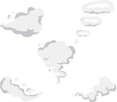 tecknad serie rök moln med abstrakt design stil. isolerat vektor illustration