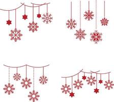 jul snöflingor hängande dekoration. för ny år bakgrund. vektor illustration