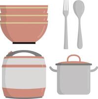 kök apparater med platt tecknad serie stil. isolerat vektor illustration
