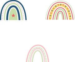 regnbåge boho ikon. i söt pastell Färg, vektor illustration
