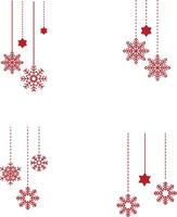 Weihnachten Schneeflocken hängend Dekoration. zum Neu Jahr Hintergrund. Vektor Illustration