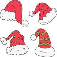 Weihnachten Santa Hut zum Neu Jahr Feier. isoliert Vektor Symbol