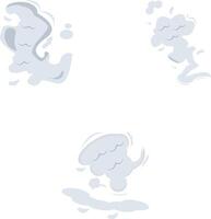 tecknad serie rök moln illustration uppsättning. abstrakt design stil. isolerat vektor. vektor