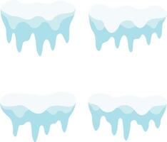 Schneekappe Rand mit abstrakt Dekoration. isoliert auf Weiß Hintergrund. Vektor Illustration Satz.