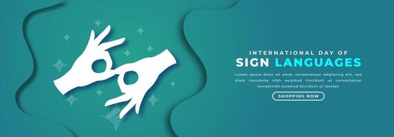International Tag von Zeichen Sprachen Papier Schnitt Stil Vektor Design Illustration zum Hintergrund, Poster, Banner, Werbung, Gruß Karte