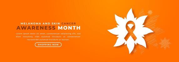 melanom och hud cancer medvetenhet månad papper skära stil vektor design illustration för bakgrund, affisch, baner, reklam, hälsning kort