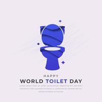 Lycklig toalett dag papper skära stil vektor design illustration för bakgrund, affisch, baner, reklam, hälsning kort