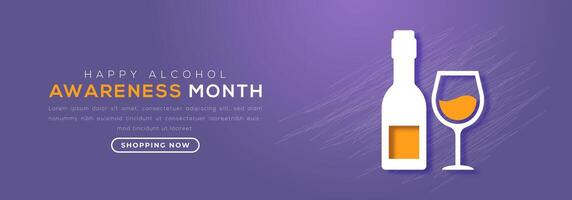Alkohol Bewusstsein Monat Papier Schnitt Stil Vektor Design Illustration zum Hintergrund, Poster, Banner, Werbung, Gruß Karte