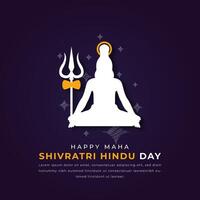 glücklich maha Shivratri Hindu Tag Papier Schnitt Stil Vektor Design Illustration zum Hintergrund, Poster, Banner, Werbung, Gruß Karte