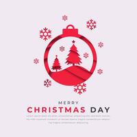jul dag papper skära stil vektor design illustration för bakgrund, affisch, baner, reklam, hälsning kort