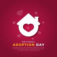 nationell adoption dag papper skära stil vektor design illustration för bakgrund, affisch, baner, reklam, hälsning kort