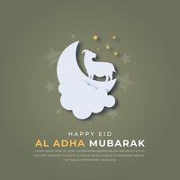 eid al adha Mubarak Papier Schnitt Stil Vektor Design Illustration zum Hintergrund, Poster, Banner, Werbung, Gruß Karte