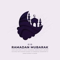 ramadan mubarak papper skära stil vektor design illustration för bakgrund, affisch, baner, reklam, hälsning kort