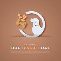 nationell hund kex dag papper skära stil vektor design illustration för bakgrund, affisch, baner, reklam, hälsning kort