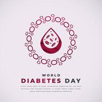 värld diabetes dag papper skära stil vektor design illustration för bakgrund, affisch, baner, reklam, hälsning kort