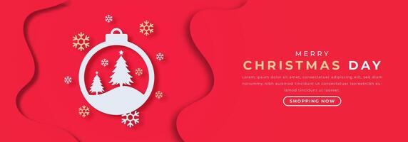 Weihnachten Tag Papier Schnitt Stil Vektor Design Illustration zum Hintergrund, Poster, Banner, Werbung, Gruß Karte