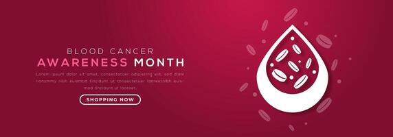 Blut Krebs Bewusstsein Monat Papier Schnitt Stil Vektor Design Illustration zum Hintergrund, Poster, Banner, Werbung, Gruß Karte