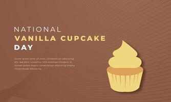 National Vanille Cupcake Tag Papier Schnitt Stil Vektor Design Illustration zum Hintergrund, Poster, Banner, Werbung, Gruß Karte