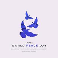 värld fred dag papper skära stil vektor design illustration för bakgrund, affisch, baner, reklam, hälsning kort