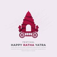 Lycklig ratha yatra papper skära stil vektor design illustration för bakgrund, affisch, baner, reklam, hälsning kort