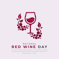 National rot Wein Tag Papier Schnitt Stil Vektor Design Illustration zum Hintergrund, Poster, Banner, Werbung, Gruß Karte