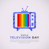 Welt Fernsehen Tag Papier Schnitt Stil Vektor Design Illustration zum Hintergrund, Poster, Banner, Werbung, Gruß Karte