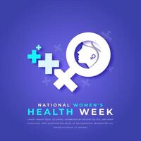 National Damen Gesundheit Woche Papier Schnitt Stil Vektor Design Illustration zum Hintergrund, Poster, Banner, Werbung, Gruß Karte