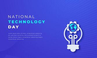 National Technologie Tag Papier Schnitt Stil Vektor Design Illustration zum Hintergrund, Poster, Banner, Werbung, Gruß Karte