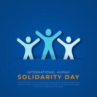 International Mensch Solidarität Tag Papier Schnitt Stil Vektor Design Illustration zum Hintergrund, Poster, Banner, Werbung, Gruß Karte