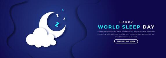 Welt Schlaf Tag Papier Schnitt Stil Vektor Design Illustration zum Hintergrund, Poster, Banner, Werbung, Gruß Karte