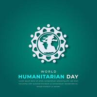 värld humanitär dag papper skära stil vektor design illustration för bakgrund, affisch, baner, reklam, hälsning kort