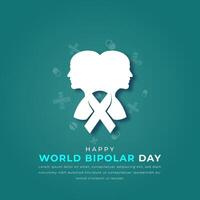 Welt bipolar Tag Papier Schnitt Stil Vektor Design Illustration zum Hintergrund, Poster, Banner, Werbung, Gruß Karte
