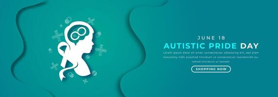 autistisk stolthet dag papper skära stil vektor design illustration för bakgrund, affisch, baner, reklam, hälsning kort