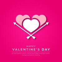 glücklich Valentinstag Tag Papier Schnitt Stil Vektor Design Illustration zum Hintergrund, Poster, Banner, Werbung, Gruß Karte