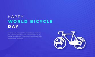 värld cykel dag papper skära stil vektor design illustration för bakgrund, affisch, baner, reklam, hälsning kort